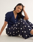 Whistle Tie Waist Printed Culotte, Navy Polka Dot Print product photo View 04 S