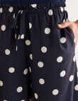 Whistle Tie Waist Printed Culotte, Navy Polka Dot Print product photo View 05 S