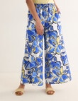 Whistle Sunshine Print Tie Waist Printed Culotte, Blue product photo