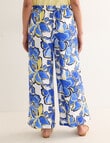 Whistle Sunshine Print Tie Waist Printed Culotte, Blue product photo View 02 S