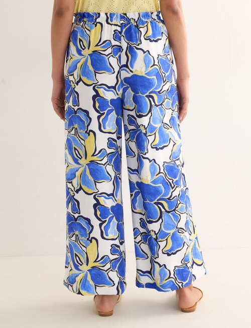 Whistle Sunshine Print Tie Waist Printed Culotte, Blue product photo View 02 L