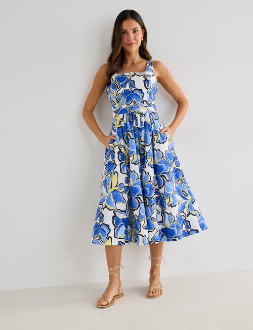 Whistle Cotton Sundress, Sunshine Print product photo View 03 L