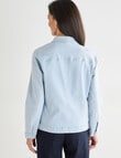 Ella J Coloured Stretch Cotton Jacket, Blue product photo View 02 S