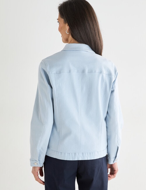 Ella J Coloured Stretch Cotton Jacket, Blue product photo View 02 L