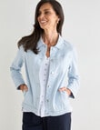 Ella J Coloured Stretch Cotton Jacket, Blue product photo View 08 S