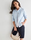Ella J Coloured Stretch Cotton Jacket, Blue product photo View 09 S
