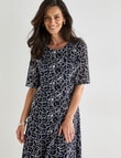 Ella J Elbow Sleeve Lace Dress, Navy & White product photo View 05 S
