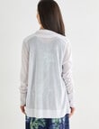Ella J Drapey Summer Cardigan, White product photo View 02 S