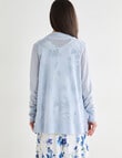 Ella J Drapey Summer Cardigan, Pale Blue product photo View 02 S