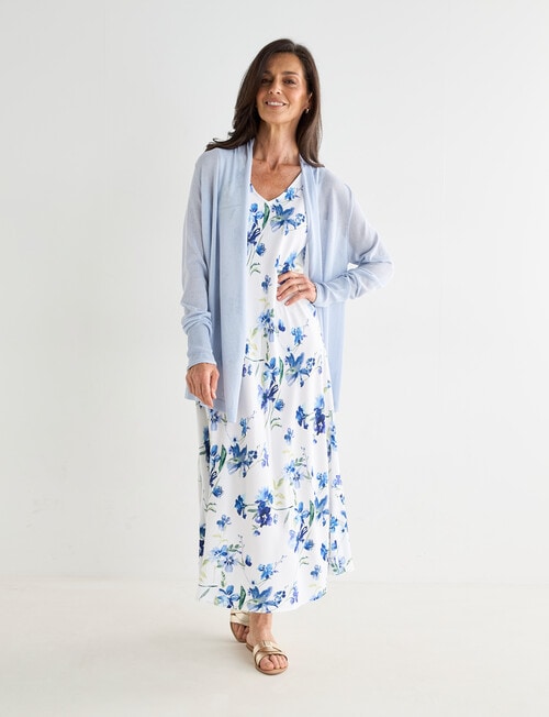 Ella J Drapey Summer Cardigan, Pale Blue product photo View 03 L