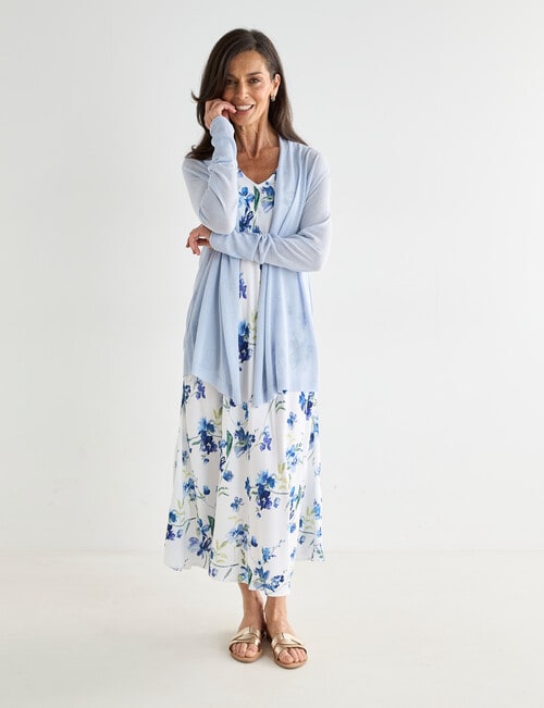 Ella J Drapey Summer Cardigan, Pale Blue product photo View 06 L