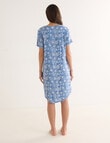 Whistle Sleep Printed T-shirt Nightie, Indigo, 8-22 product photo View 02 S