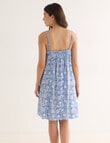 Whistle Sleep Print Strappy Nightie, Indigo, 8-22 product photo View 02 S