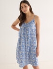 Whistle Sleep Print Strappy Nightie, Indigo, 8-22 product photo View 03 S