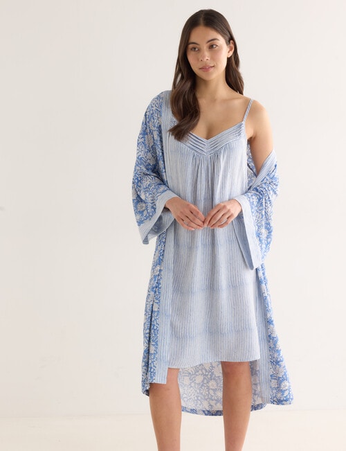 Whistle Sleep Stripe Strappy Nightie, Indigo, 8-22 product photo View 03 L