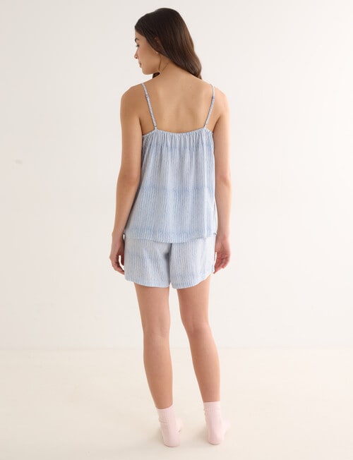 Whistle Sleep Stripe Crane Short PJ Set, Indigo product photo View 02 L