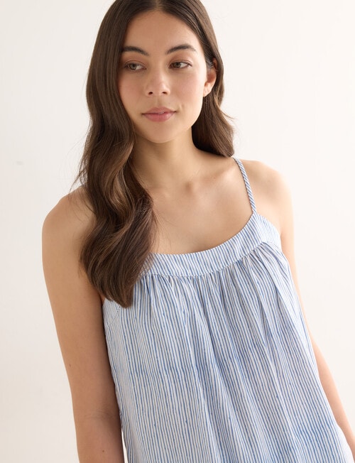 Whistle Sleep Stripe Crane Short PJ Set, Indigo product photo View 04 L