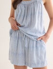 Whistle Sleep Stripe Crane Short PJ Set, Indigo product photo View 05 S