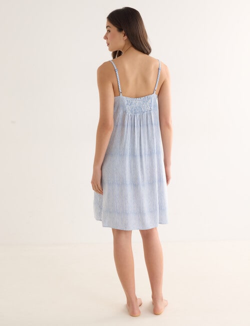 Whistle Sleep Stripe Strappy Nightie, Indigo, 8-22 product photo View 02 L