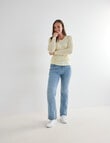 North South Merino Long Sleeve V-Neck Top, Mellow Yellow product photo View 03 S