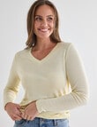 North South Merino Long Sleeve V-Neck Top, Mellow Yellow product photo View 04 S