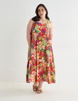 Studio Curve Printed Tropical Sundress, Red product photo View 07 S