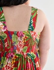 Studio Curve Printed Tropical Sundress, Red product photo View 08 S