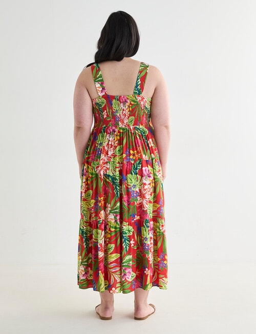 Studio Curve Printed Tropical Sundress, Red product photo View 02 L