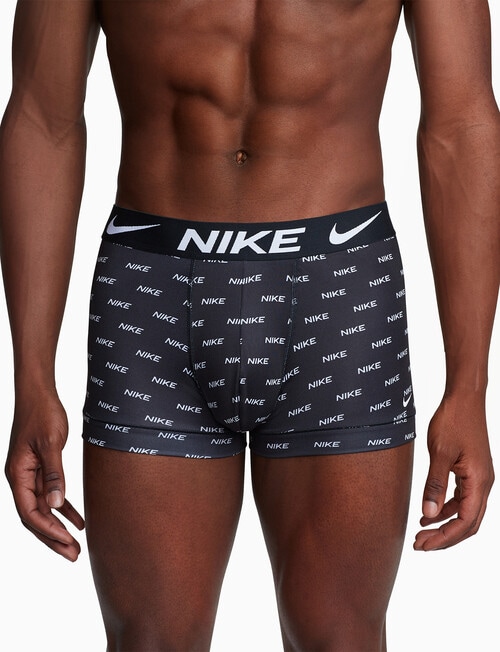 Nike Essential Micro Trunk, 3-Pack, Logo Print, Cool Grey & Black product photo