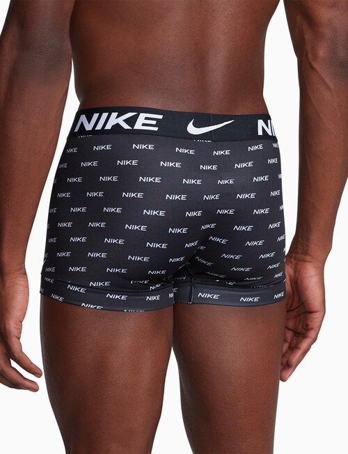 Nike Essential Micro Trunk, 3-Pack, Logo Print, Cool Grey & Black product photo View 02 L