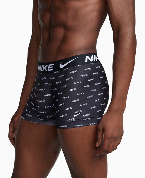 Nike Essential Micro Trunk, 3-Pack, Logo Print, Cool Grey & Black product photo View 03 L