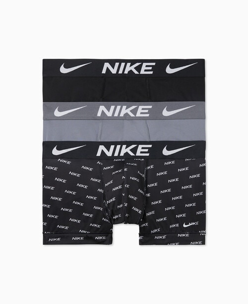 Nike Essential Micro Trunk, 3-Pack, Logo Print, Cool Grey & Black product photo View 04 L