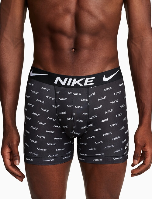 Nike Essential Micro Boxer Brief, 3-Pack, Logo Print, Cool Grey & Black product photo