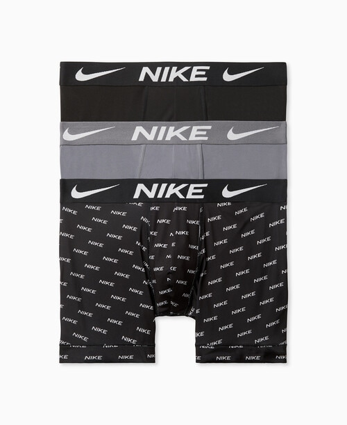 Nike Essential Micro Boxer Brief, 3-Pack, Logo Print, Cool Grey & Black product photo View 04 L