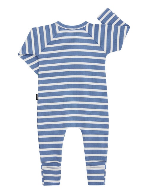 Bonds Roomies Stripe Rib Zippy Wondersuit, Blue product photo View 02 L