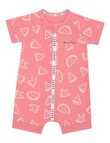 Bonds Wondercool Eyelet Watermelon Romper, Pink & White product photo