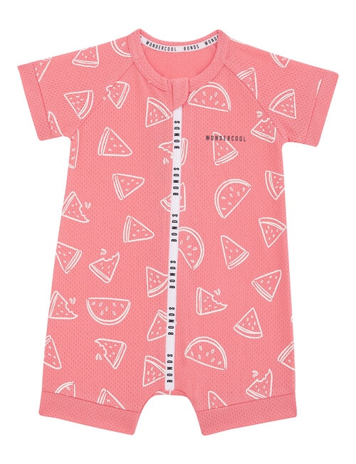 Bonds Wondercool Eyelet Watermelon Romper, Pink & White product photo