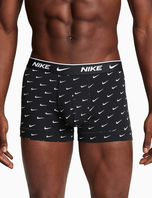 Nike Essential Cotton Trunk, 3-Pack, Logo Print, Cool Grey & Blue product photo