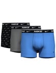 Nike Essential Cotton Trunk, 3-Pack, Logo Print, Cool Grey & Blue product photo View 04 S
