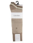 Calvin Klein Birdseye Patterning Crew Sock, 3-Pack, Taupe product photo View 02 S