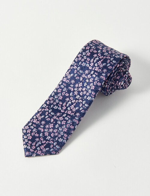 Laidlaw + Leeds Floral Tie, Navy product photo