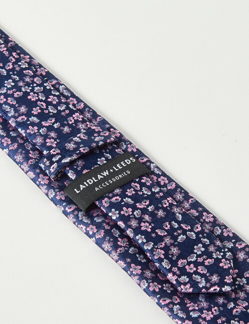 Laidlaw + Leeds Floral Tie, Navy product photo View 03 L