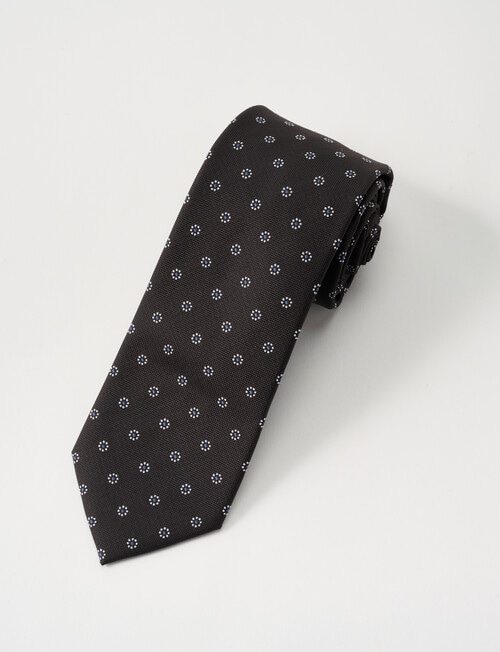 Laidlaw + Leeds Dobby Ditsy Tie, Chocolate product photo