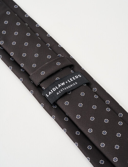Laidlaw + Leeds Dobby Ditsy Tie, Chocolate product photo View 03 L