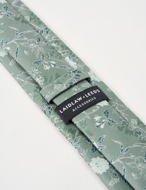 Laidlaw + Leeds Floral Tie, Sage product photo View 03 L