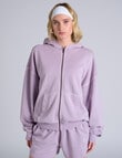 Champion Rochester Vintage Wash Zip Hoodie, Snap Back Purple product photo
