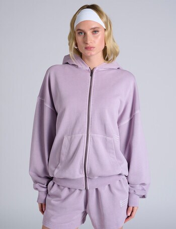 Champion Rochester Vintage Wash Zip Hoodie, Snap Back Purple product photo