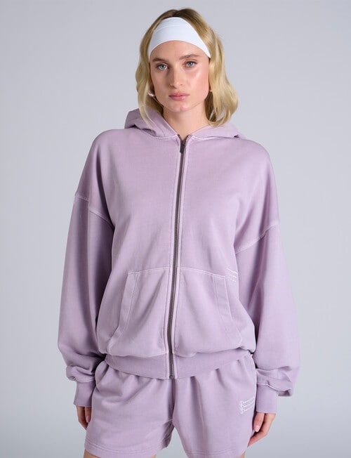 Champion Rochester Vintage Wash Zip Hoodie, Snap Back Purple product photo