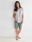 Ella J Palm Boxy Tee, Grey Marle product photo View 03 S