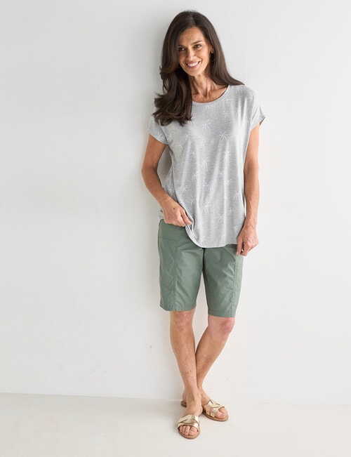 Ella J Palm Boxy Tee, Grey Marle product photo View 03 L